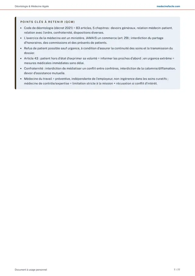 Médecine légale et déontologie — page 7