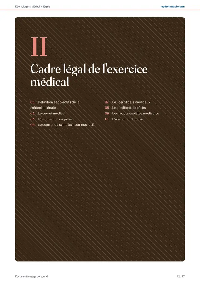 Médecine légale et déontologie — page 12