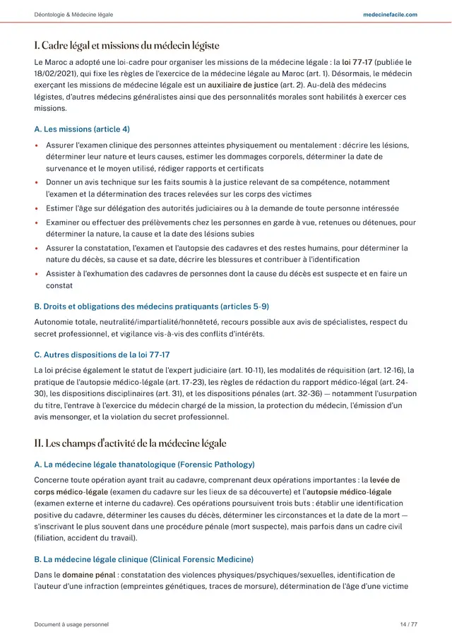 Médecine légale et déontologie — page 14