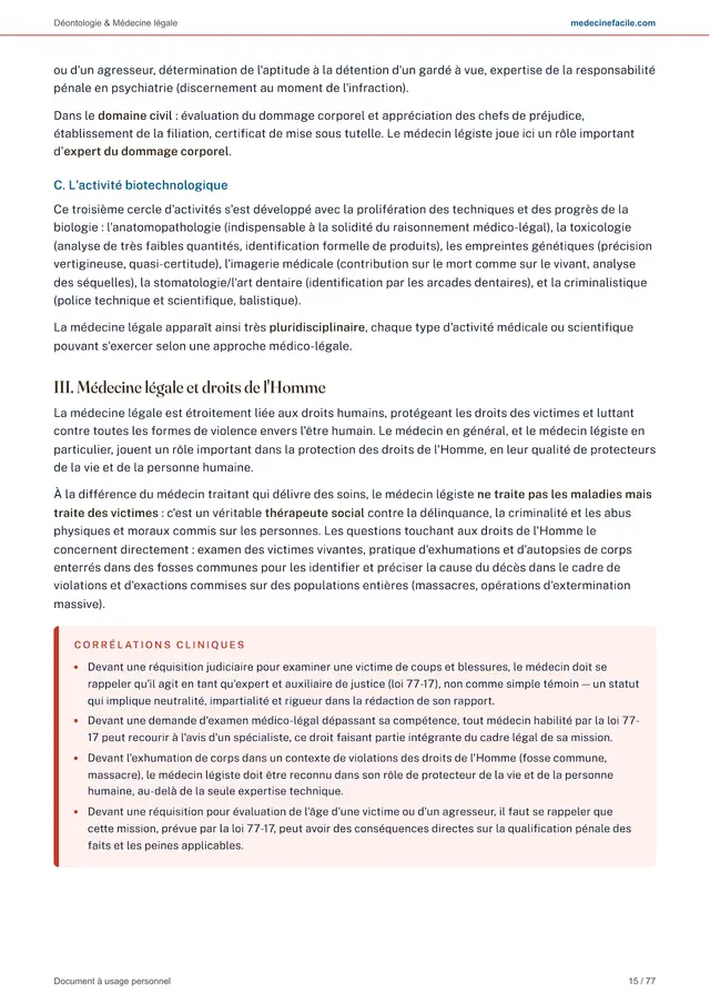 Médecine légale et déontologie — page 15
